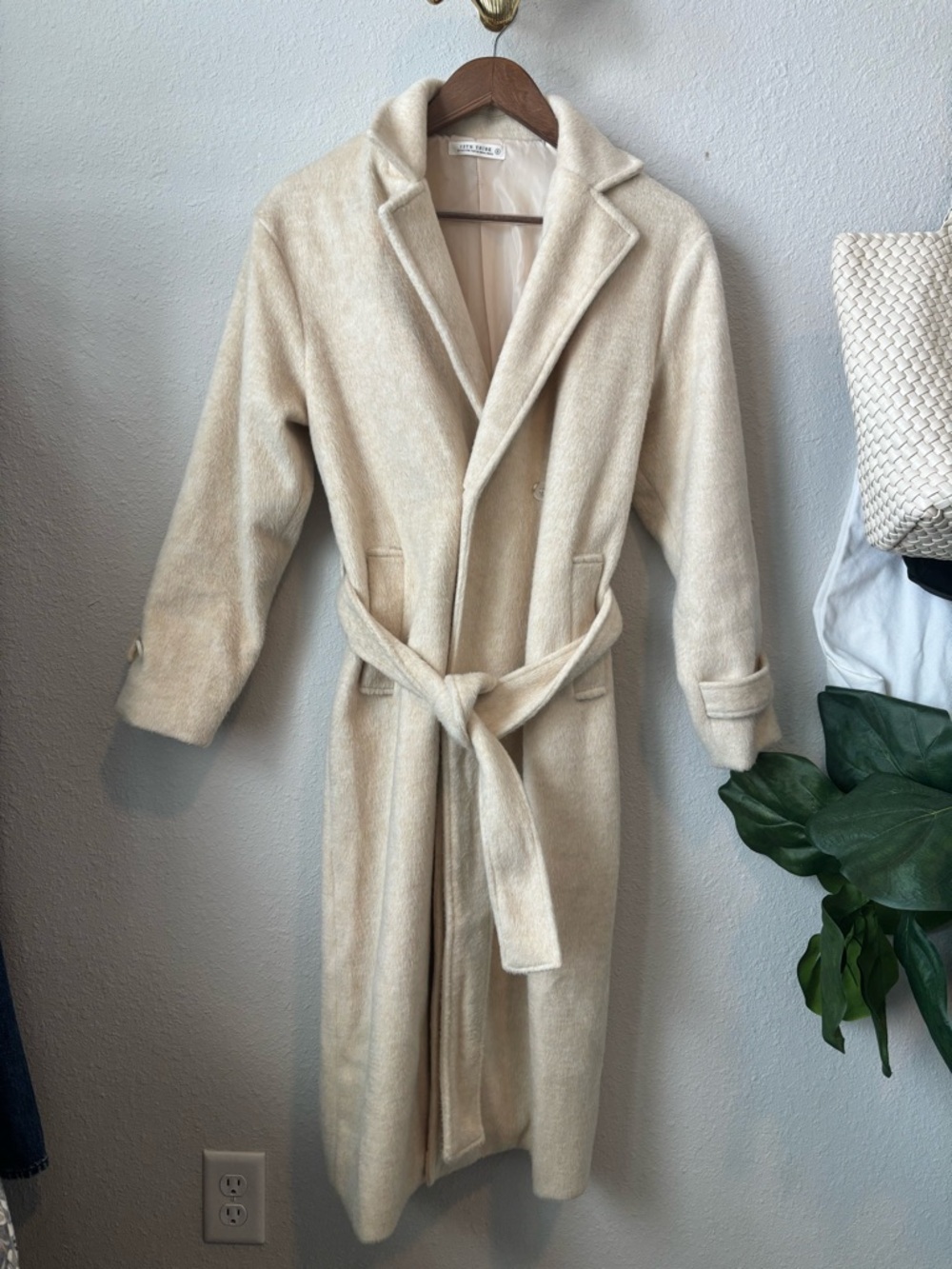 12th Tribe Cream Plush Pea Coat